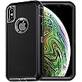 YmhxcY for iPhone Xs Max Case Shockproof Dropproof Dust-Proof Drop Proof 3-Layer Durable Phone Case Heavy Duty Protection Phone Case Cover for Apple iPhone Xs Max 6.5“ Black and Grey