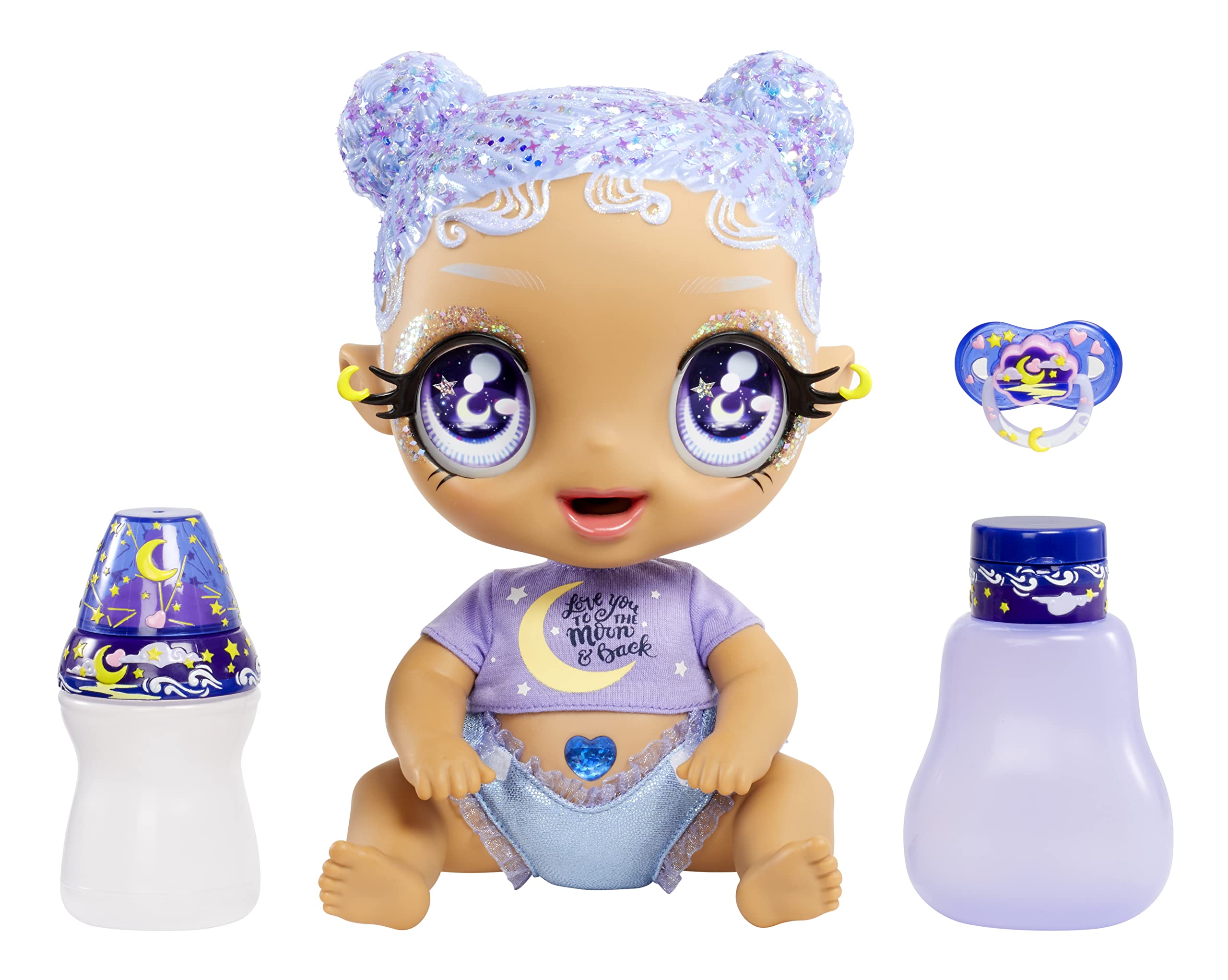 MGA Entertainment Glitter Babyz Selena Stargazer Baby Doll 3 Magical