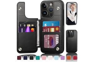 DJDUCK Designed for iPhone 15 Pro Max Case Wallet with Card Holder, [Magnetic Clasp Folio Cover][RFID Blocking Leather Protection] Shockproof Women Men Cases 6.7 Inch for Apple 15 ProMax Black