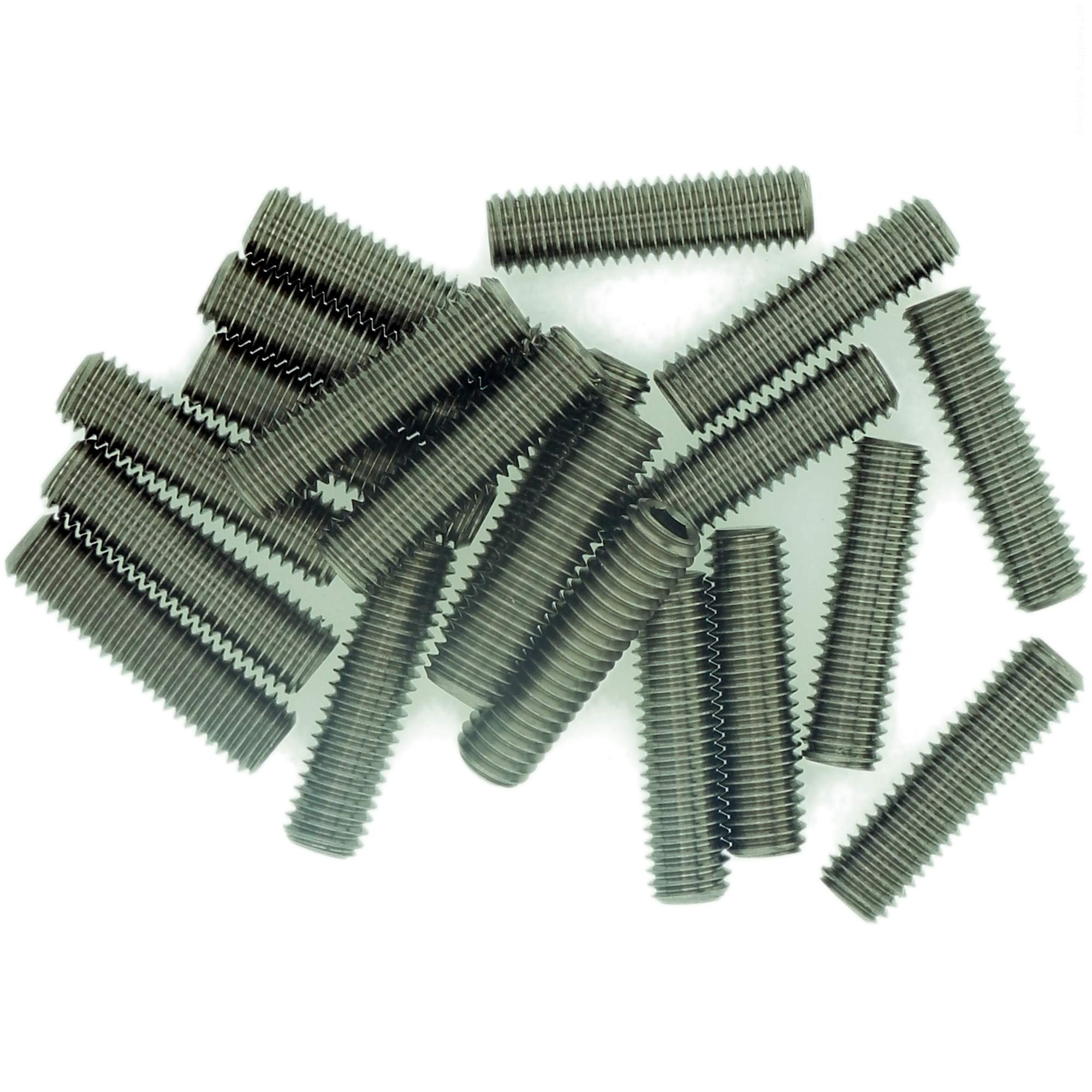 M4 (4mm x 18mm) Hex Socket Grub Screw (Flat Point) - Stainless Steel (A2) (Pack of 20)