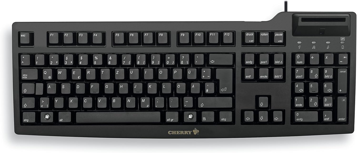 Cherry USB Wired FullSize Standard Smartcard Keyboard Black Amazon