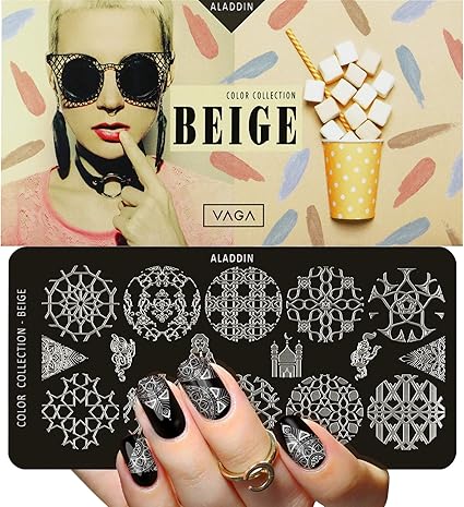 vaga aladdin placa para decoracion de unas con 16 disenos plantilla para nail art stamping herramienta perfecta para estampar y hacer manicure