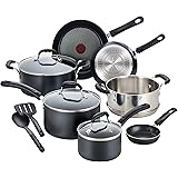 T-fal Professional Nonstick Dishwasher Safe Cookware Set, 12-Piece, Black