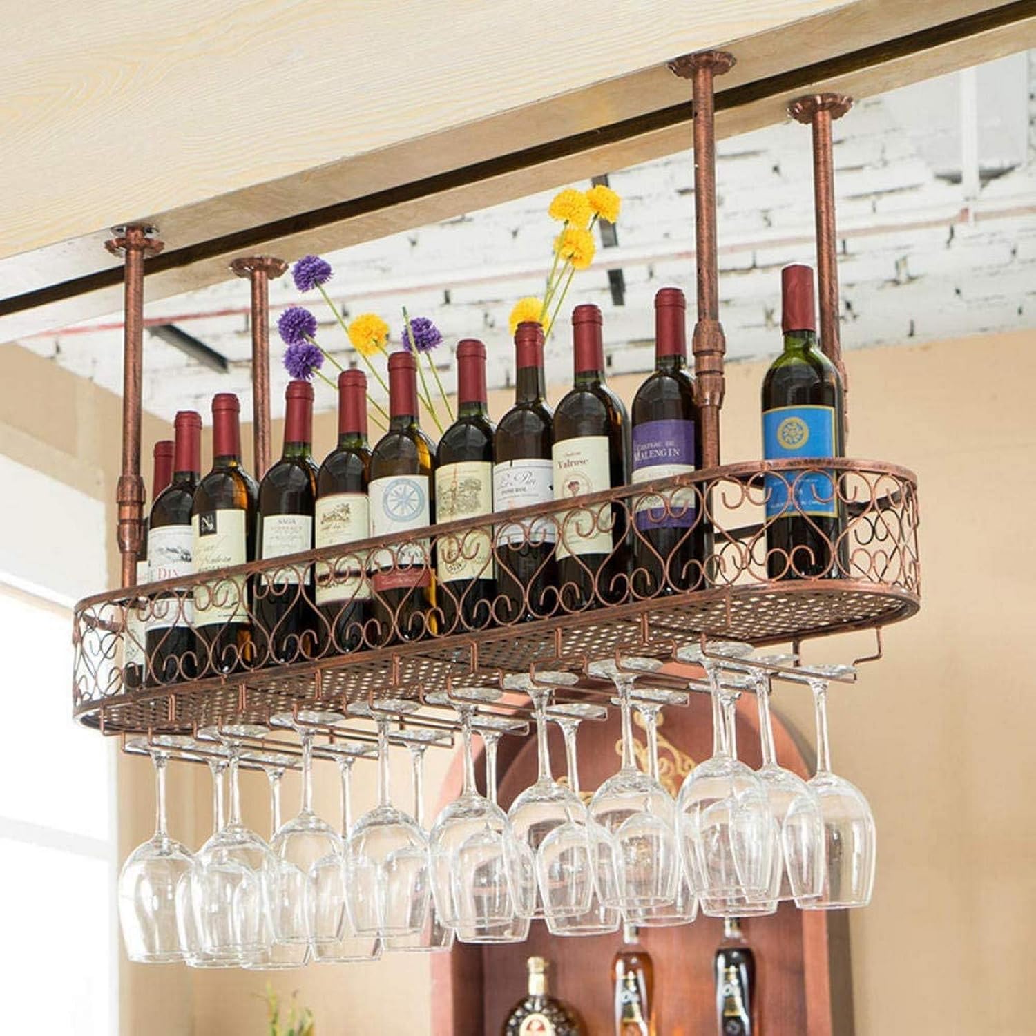 Wine Racks Hanging Wine Glass Rack Under Wine Rack Glass Holder Stemware Holder Wine