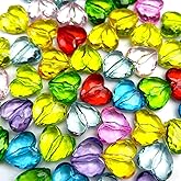 50pcs Heart Beads, 20mm Large Acrylic Heart Shaped Bead for Jewelry Making, Multcolor Loose Cute Plastic Beads for Charms, Bracelets, Keychain