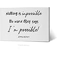 HB Art Design Nothing is Impossible The Word Itself says I'm Possible Audrey Hepburn Inspirational Motivational Quote Wall Art Canvas Print Home Decor Living Room Ready to Hang Made in USA 8x12