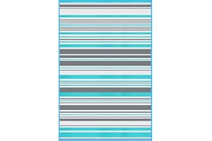 KALAFUN Outdoor Patio Rug Waterproof Camping - Outdoor Rugs Carpet, Plastic Straw Area Rug for Patios Clearance RV, Outside Porch Rug Balcony RV Rug Deck Rug for Camper, Blue and White 4x6 ft