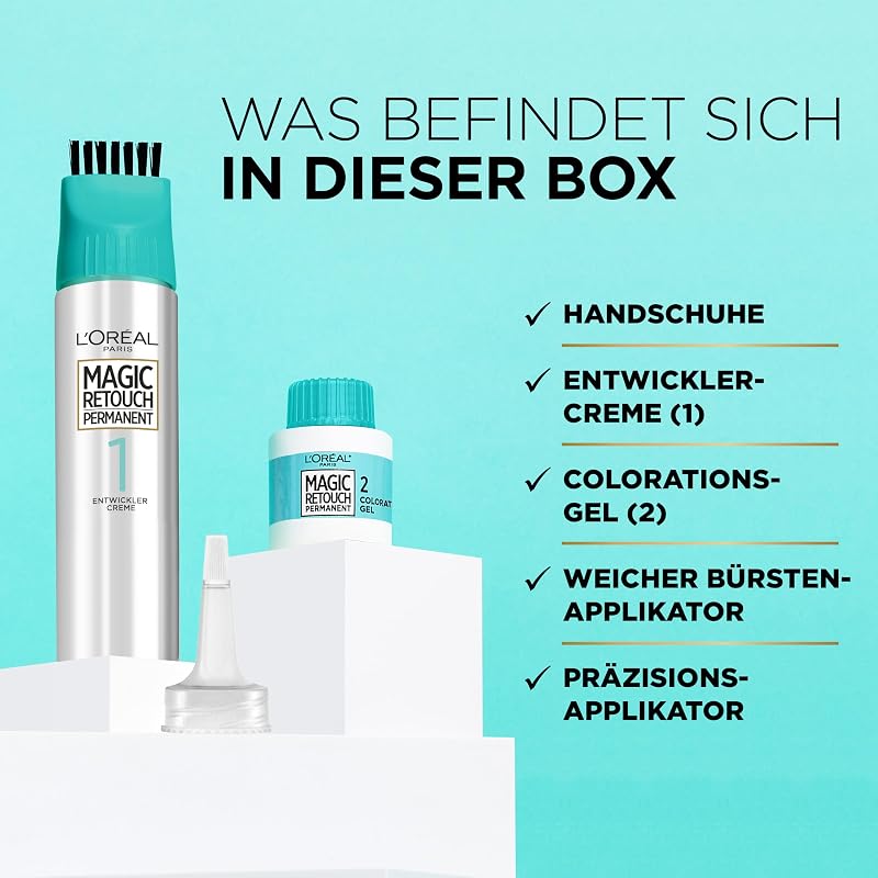 L'Oréal Paris 100% Ansatz-Abdeckung zum Kaschieren grauer Haare, permanente Haarfarbe, langanhaltender Haar Concealer, leichte Anwendung, Magic Retouch Permanent, Nr. 7 Dunkelblond, 1 Stück