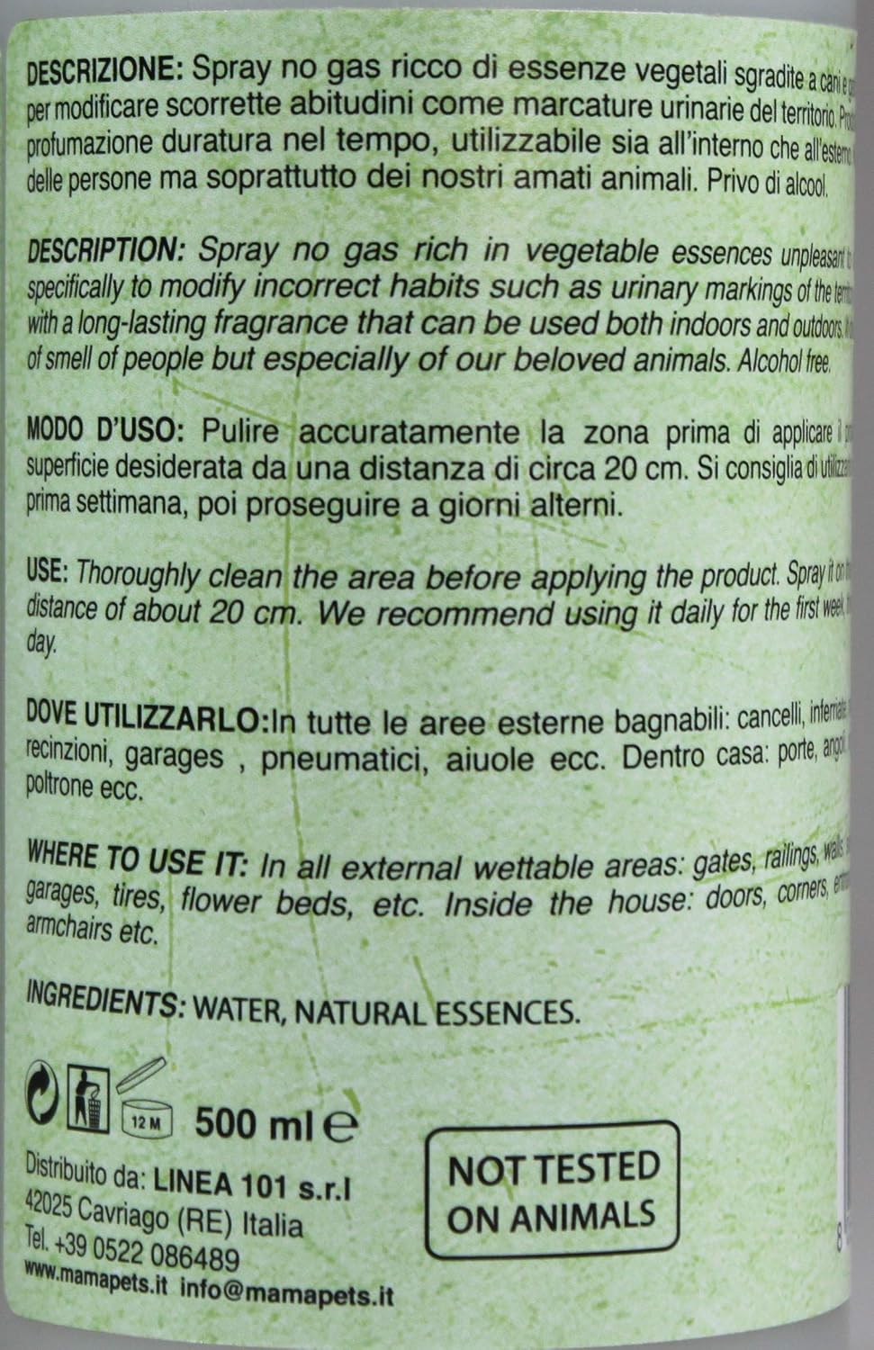 Mama Pets Repellent Plant Repellent for Dogs and Cats 500ml, Indoor and Outdoor Urine Spray, transparent, 500 ml - Image 5
