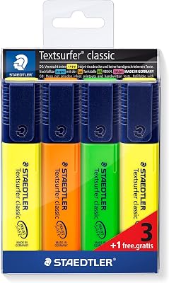 364-S WP4P Textsurfer classic Textmarker Aktions-Etui 3 und 1 Gratis 4 Stück im Weichplastiketui