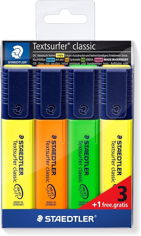 364-S WP4P Textsurfer classic Textmarker Aktions-Etui 3 und 1 Gratis 4 Stück im Weichplastiketui