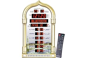 Dalaura Al-Harameen Azan Clock with Bluetooth, Led Adhan Prayer Clock,Wall Clock,Read Home/Office/Mosque Digital Azan Clock/D