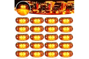 PSDRIQQ LED Trailer Lights Kit Front Rear Side Marker Clearance Indicators Light Lamp, 20Pack Amber DC12-24V 2.5" Waterproof Universal for RV Camper Truck Van Caravan Boat