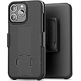 Encased for iPhone 15 Pro Case with Belt Clip Phone Holster and Kickstand Duraclip Series (Matte Black)