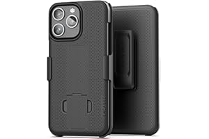 Encased DuraClip Designed for iPhone 15 Pro Case with Belt Clip Phone Holster and Tempered Glass Screen Protector (iP15-PRO 6