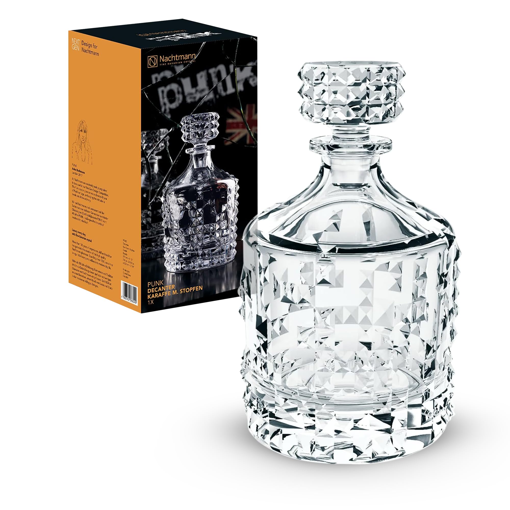 Nachtmann Whisky Decanter, Whisky Bottle, Crystal Glass, 0.75 L, Punk, 99505
