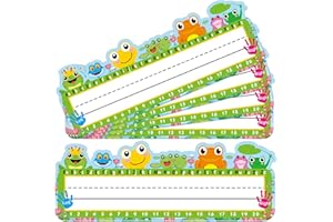 MOUNMDA 50 Pcs Desk Name Tags Classroom Nameplates for Student Desks and Locker Labels(Frogs Theme)