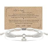 HARACRAFT Bracelet For A Cause, Awareness Puzzle Ribbon Bangle, Autism Health Ribbon Wristband for Protection Surfer String Bracelet for Men, Women, Kid