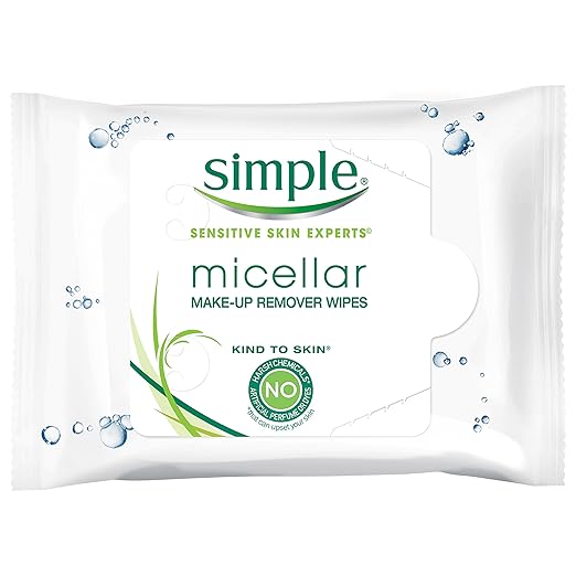 Amazon.com: Simple Micellar Facial Wipes Makeup Remover Face Cloths 25 Wipes  4 Count: Beauty