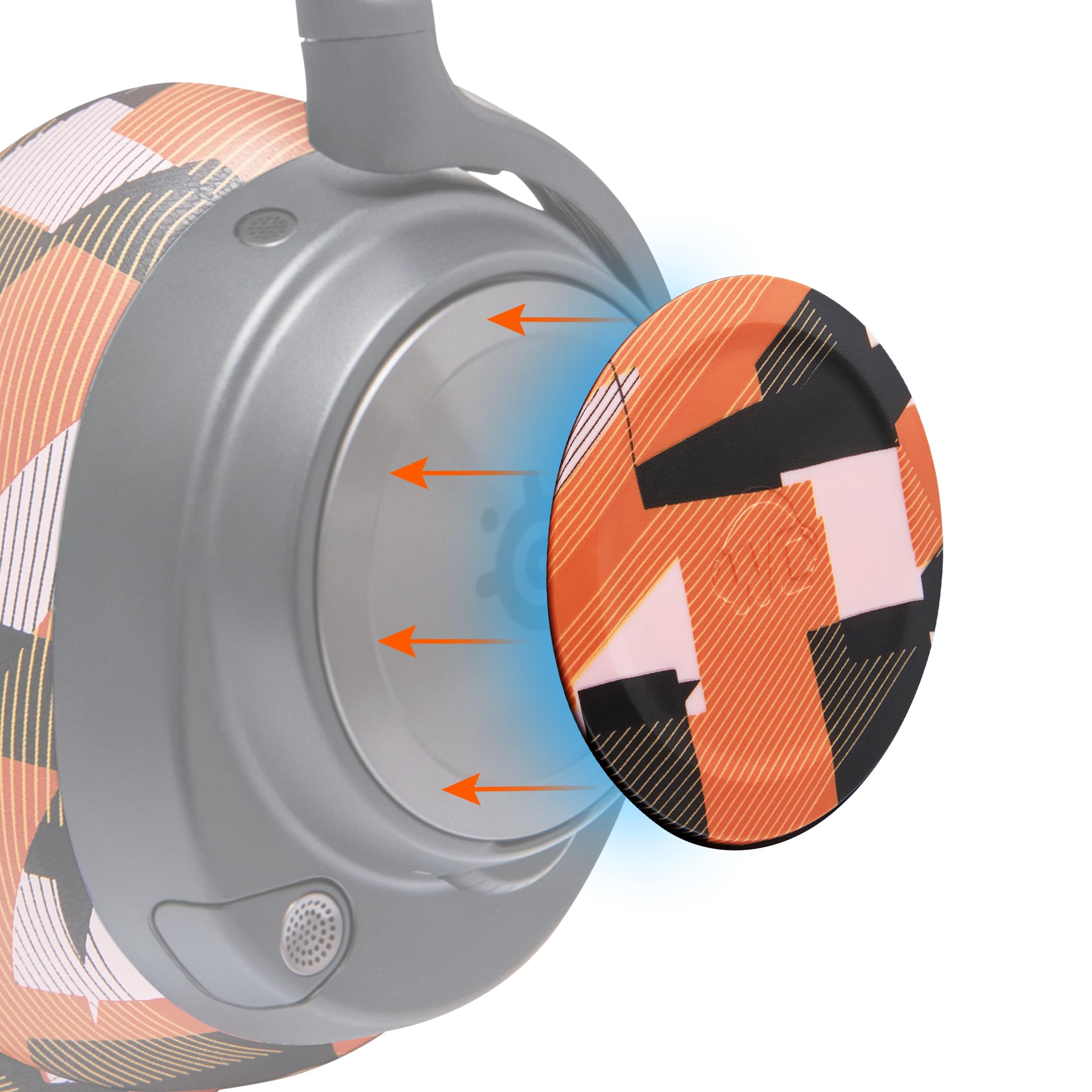 WC Side Plates for Arctis Nova Headsets, by Wicked Cushions | Fits Arctis Nova Pro Wireless/Pro Wired/Nova Elite/Nova 7 / 7X / 7P | Orange Prism