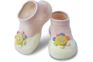 Dookeh Baby Shoes Boys Girls First Walking Shoes Non Slip Soft Sole Sneakers Toddler Infant Babygirl Sock Shoes…