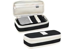 Guiqulai Large Capacity Pencil Case with Compartments, Aesthetic Pencil Pouch with Double Zipper Cute Pen Pouch for Students,