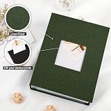 Benjia Photo Album 6x4 Slip In Linen 200 Pockets Green 10x15cm Landscape view 3