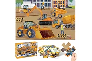 SANANT Jumbo Floor Puzzle for Kids, 48 Piece Large Construction Vehicle Jigsaw Puzzles for 3 4 5, Toddler Learning Preschool Educational Toys for 4-8, Birthday for Boys Girls