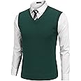 COOFANDY Men's Sleeveless Sweater Vest Lightweight V-Neck Cotton Vest Pullover