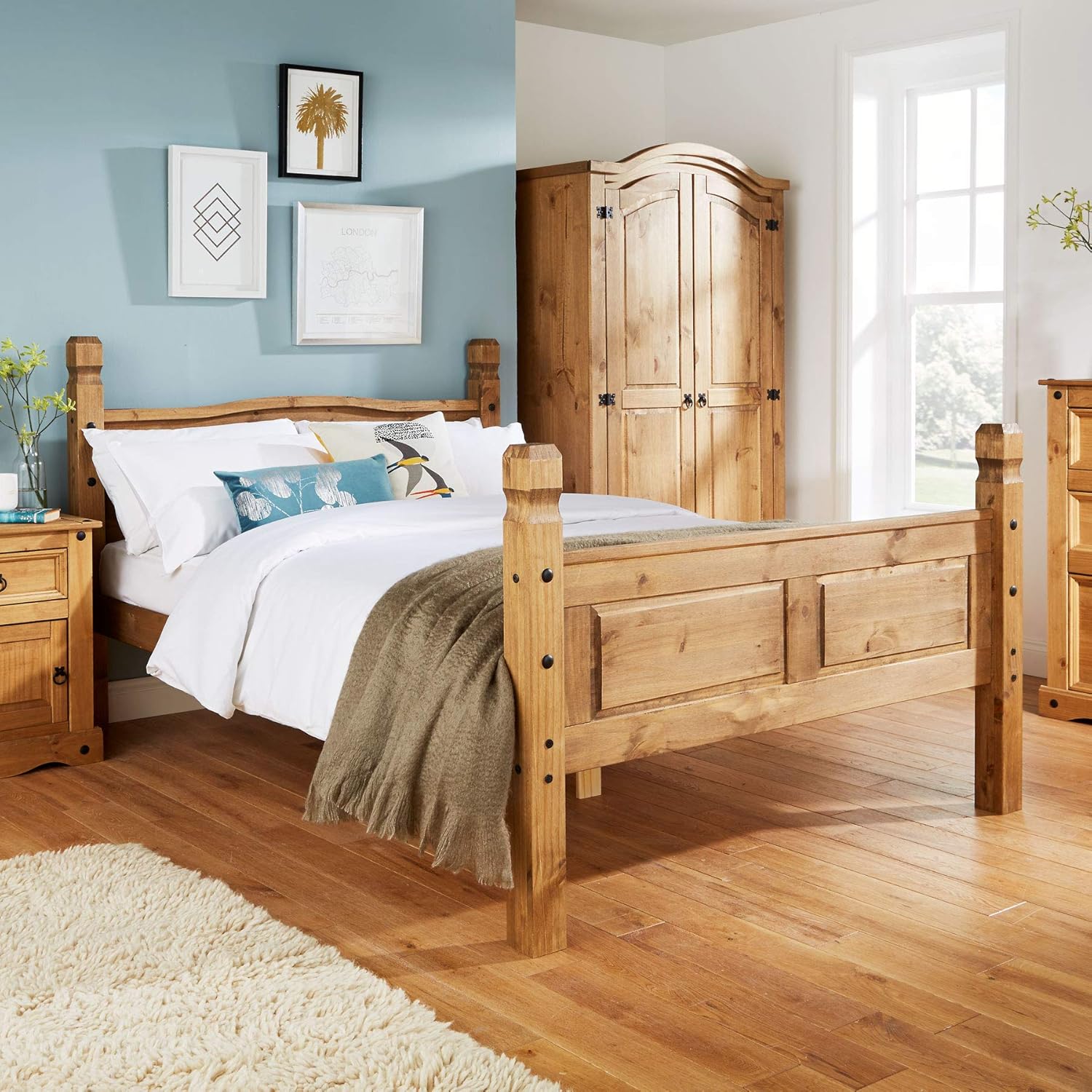 Corona Double Bed 4ft6 Low Foot End Mexican Solid Pine Frame