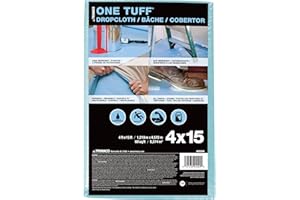 Trimaco 90099 One Tuff Dupont Sontara Professional Grade Drop, 0.011 In T, 4 W X 15 Ft L, Blue, Cloth, 4'x15 feet, 60 Sq