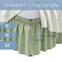 FreshCulture King Bed Skirt, Dust Ruffle for King