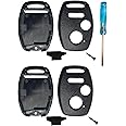 3 Buttons Key Fob Shell Case Fit for Honda Civic CR-V Crosstour Fit Pilot CR-Z Odyssey Accord Replacement Keyless Entry Remote Control Car Key Fob Cover