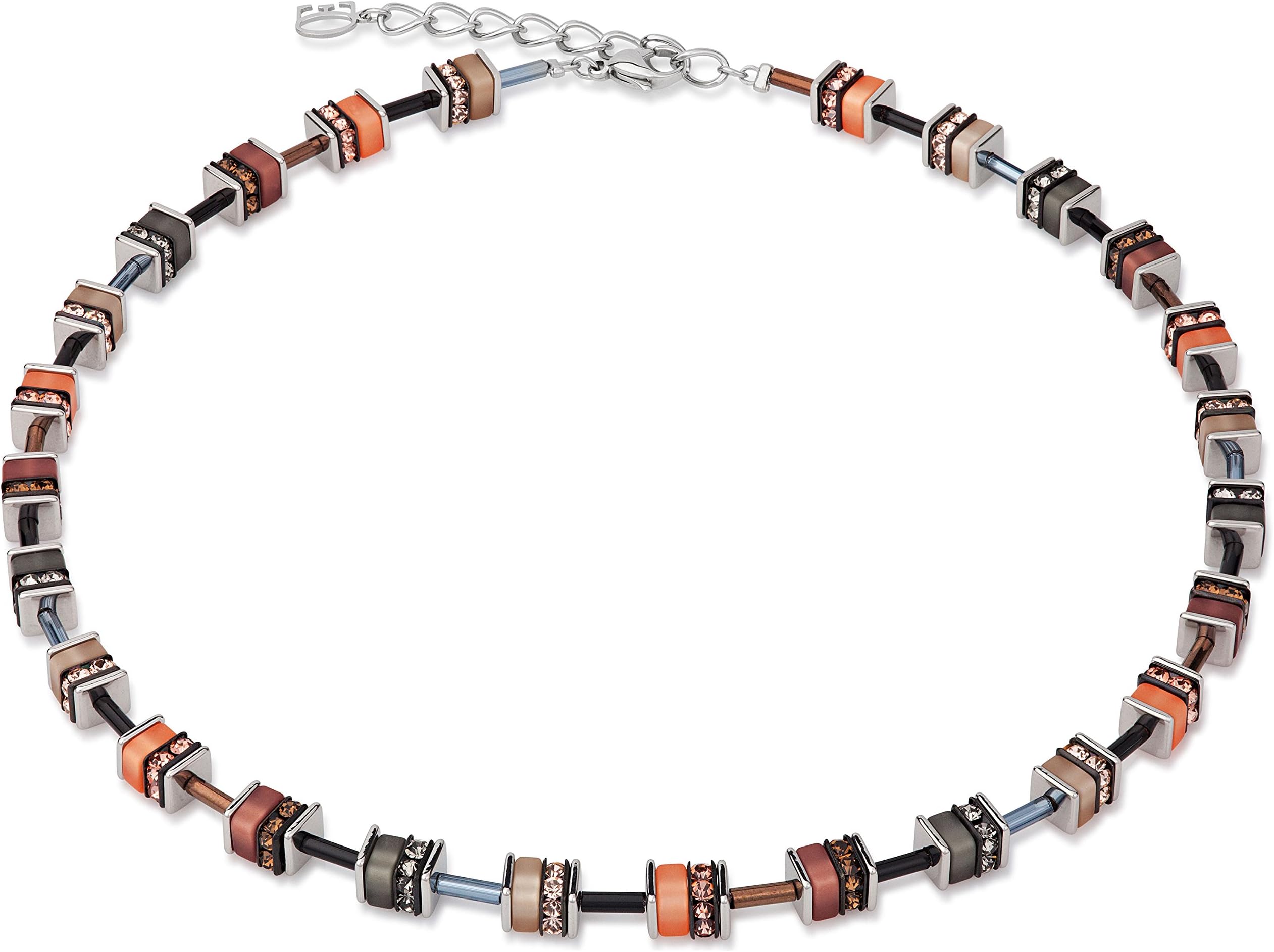 (4409/10.229) Geo cube necklace peach Grey