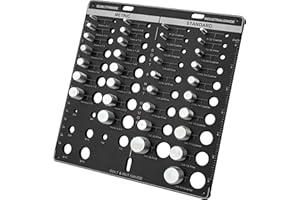 XINRINTONG 42 Nut and Bolt Thread Checker, Bolt Size and Thread Gauge, 19 Standard & 15 Metric Sizes & 8 Drill Bit Gauge Bolt and Nut Identifier Gauge with 6 Inch and 15 Centimeter Ruler Black