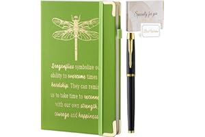 Filten Dragonfly Gifts for Women Men Dragonfly Lovers Leather Journal Notebook 200 Pages A5 Lined with Inner Pocket and Pen I