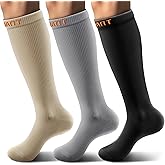 BULLIANT Compression Socks 3Pairs-15-20mmHg Circulation Support Men Women Hiking Sports Recovery-Upgraded Wicking Tech