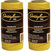 Stringliner 35000 Mason&rsquo;s Line Replacement Rolls &ndash; 1/8 Lb. #18 Construction Replacement Roll Twisted Gold 135'. (2 Pack)