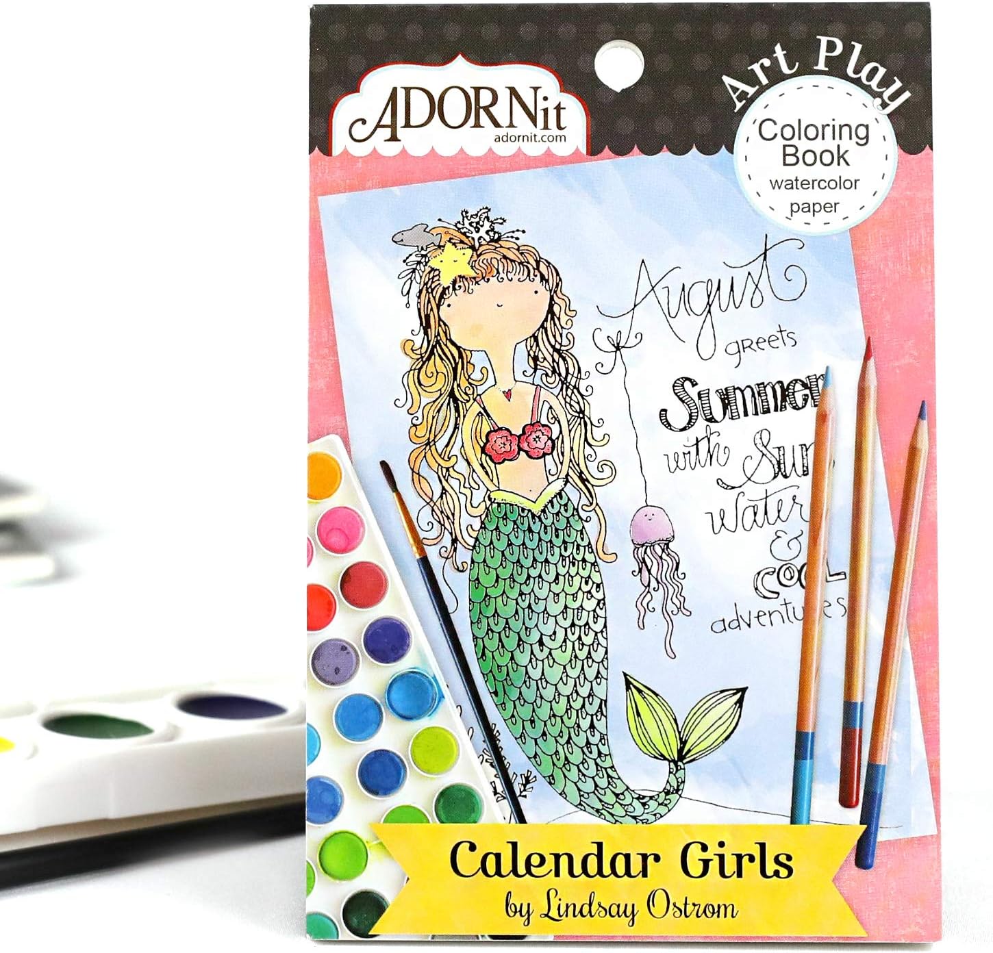 Adorn-It Artplay Watercolour Paper 12-Page Mini Book, Multi-Colour, 10.16 x 15.24 x 2.54 cm