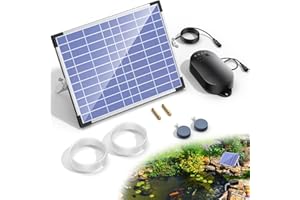 NFESOLAR 15W Large Solar Pond Aerator, Solar Aerator for Ponds with 4400 mAh Battery Backup and 2 Air Outlets, Low Noise Solar Air Pump Outdoor for Koi Pond Fish Tank Hydroponics