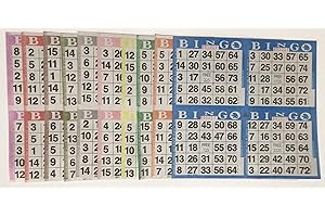 EJFOIEJ Bingo Paper Game Cards - 4 cards - 10 sheets - 50 books - 8 Inch Square Size Disposable Sheet - Made in USA