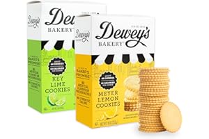 Dewey's Bakery Meyer Lemon & Key Lime Moravian Style Thin Cookies Variety Pack, Bakery Fresh with Real Simple Ingredients, Low Calorie Snack, No Artificial Flavors or Synthetic Colors, 9oz (Pack of 2)