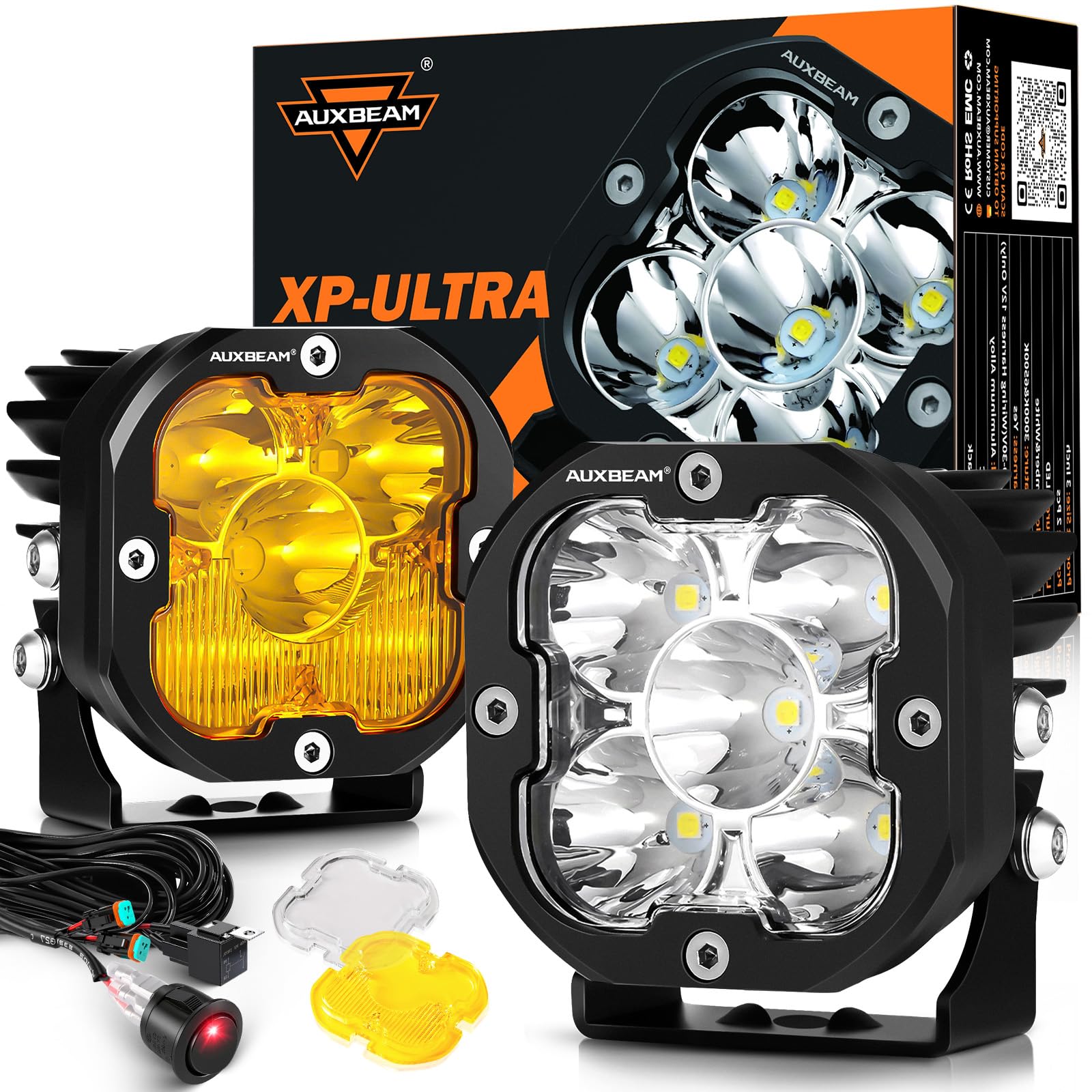 Auxbeam XP-Ultra Series 3" 80W Cube LED Pods White
