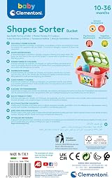 Clementoni Shape Sorting Bucket with 6 Shapes & Numbers 9+ Months view 3