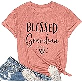 MAIHUN Blessed Grandma Shirt for Women Grandmother Heart Graphic Tees Grandma Gift T-Shirt Tops Green
