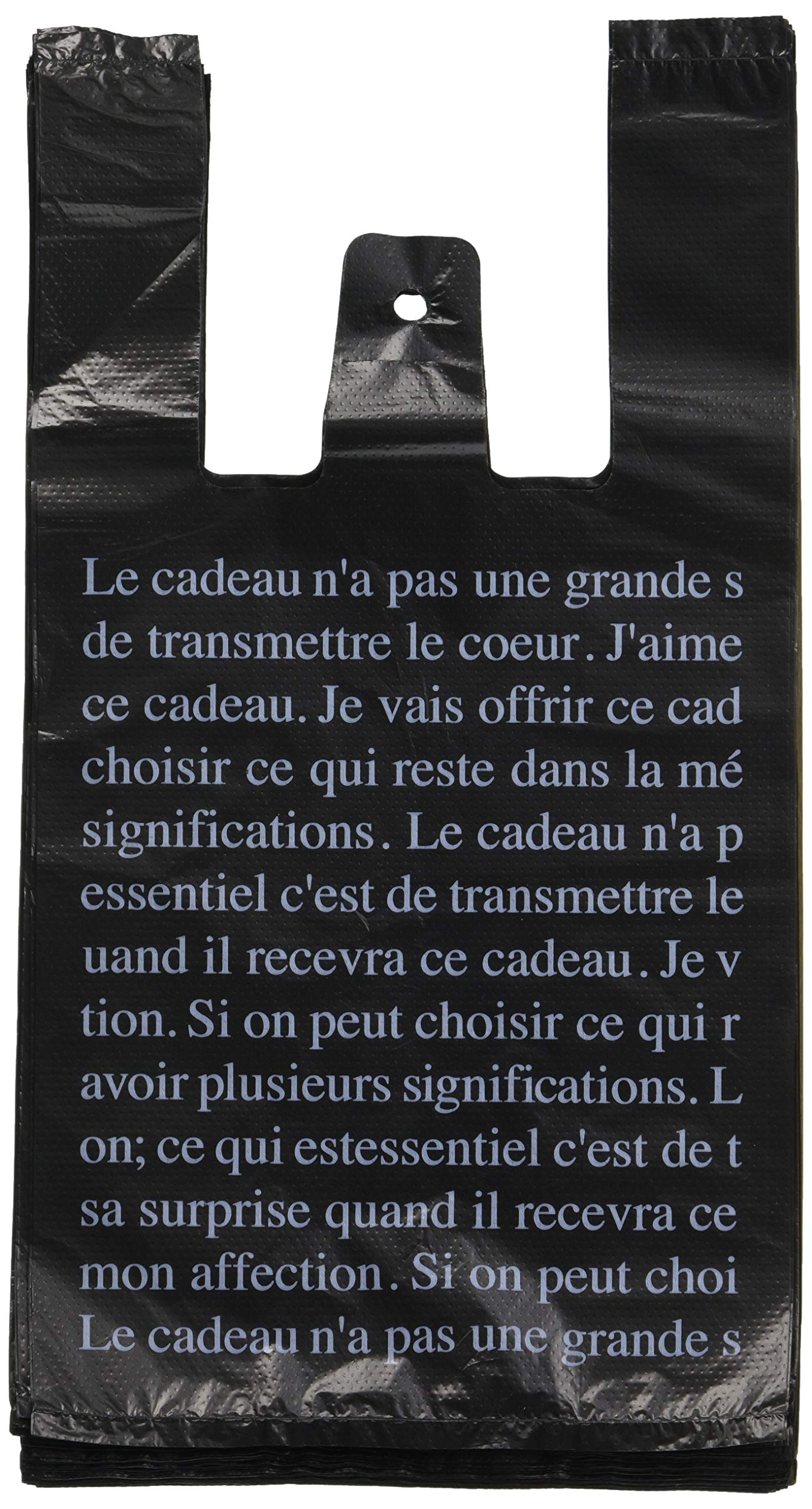 ヘッズ 手提げ袋 レジ袋 18×35×10cm ブラックフレンチ Ｓ 100枚 透けない 黒 フック穴付 BFR-S商品画像