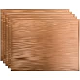 FAS&Auml;DE Ripple Decorative Vinyl 18in x 24in Backsplash Panel in Polished Copper (5 Pack)