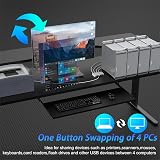 Opluz USB 3.0 KVM Switch 4 Computers Share 4-Port USB Keyboard Mouse Printer view 2
