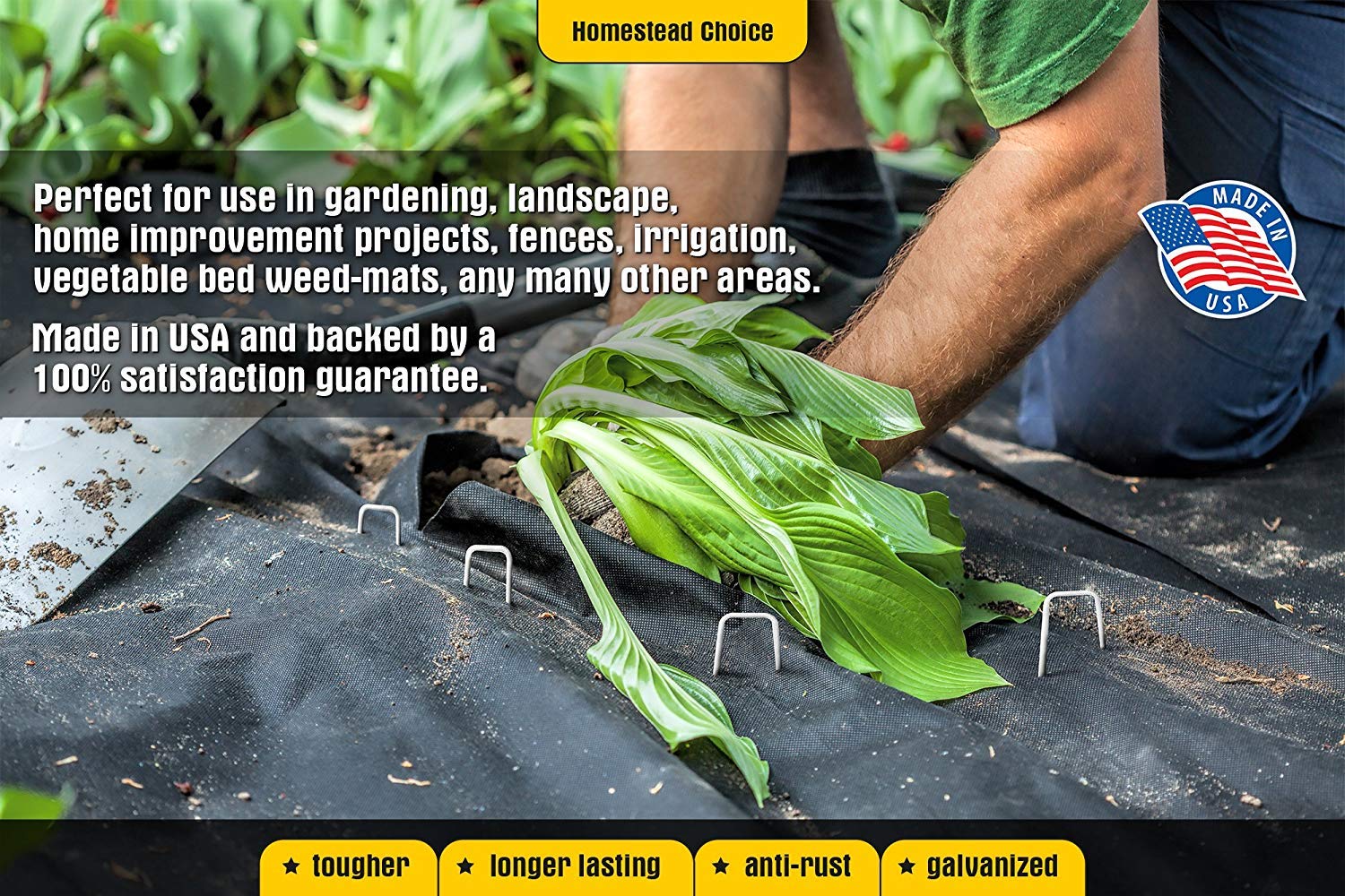 Homestead Choice - Grapas de jardín galvanizadas DE 15, 2 cm ...