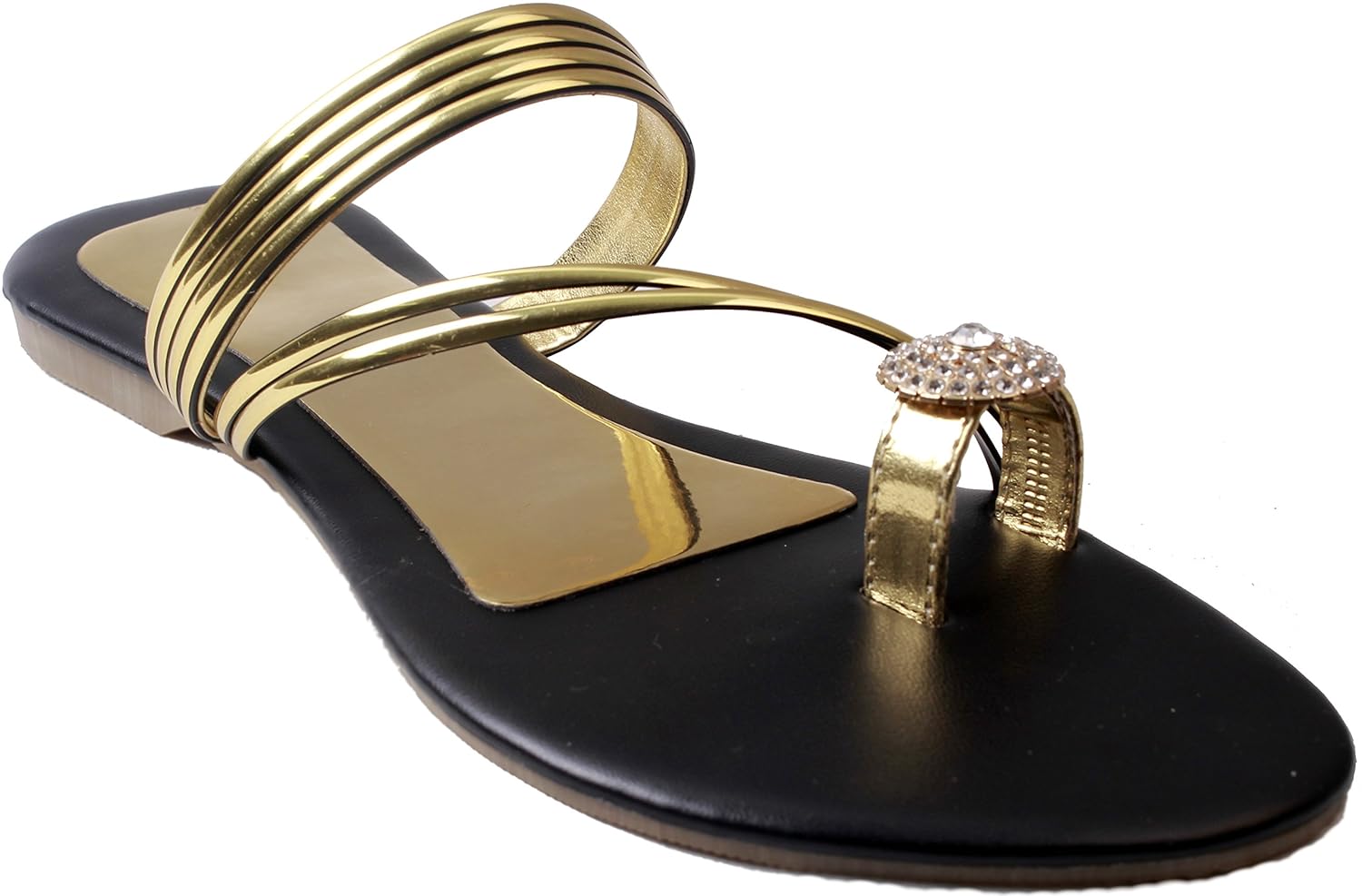 karat gold women's black synthetic slippers
